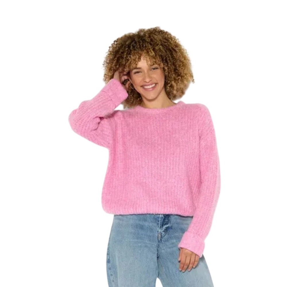 Wild Fable Women's Pink Waffle Knit Alpaca Blend‎ Pullover Sweater Size XS